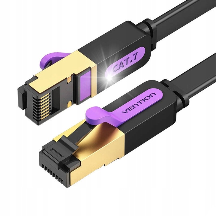 Vention ICABK Cat 7 Ethernet kábel, 10 Gbps, 8m, fekete