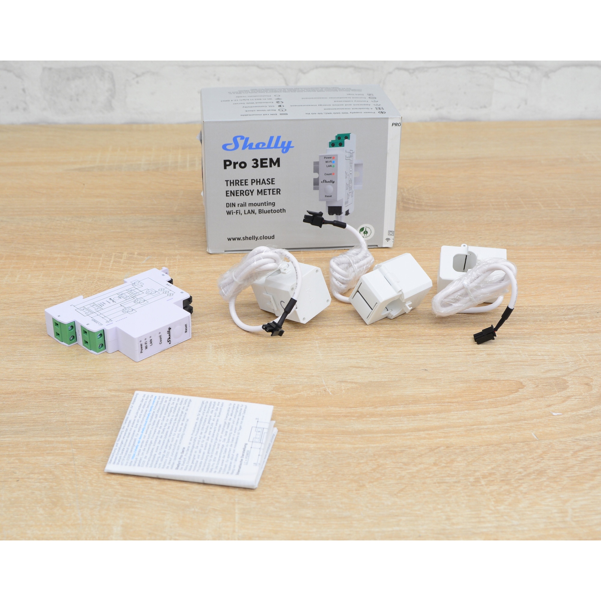 Set de 3 contoare de energie electrica Shelly Pro 3EM 120A, Wi-Fi