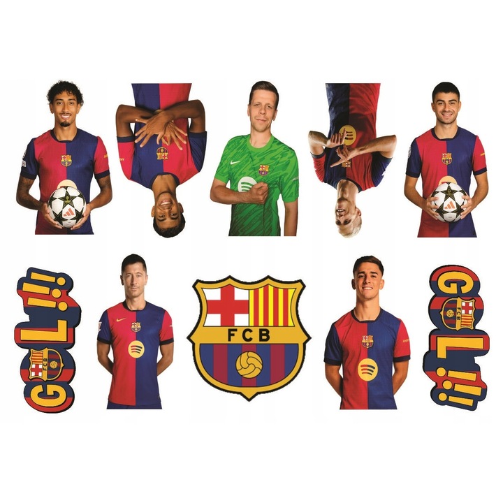 Tatuaje temporare PartyPro FC Barcelona set 10 bucati, colorate