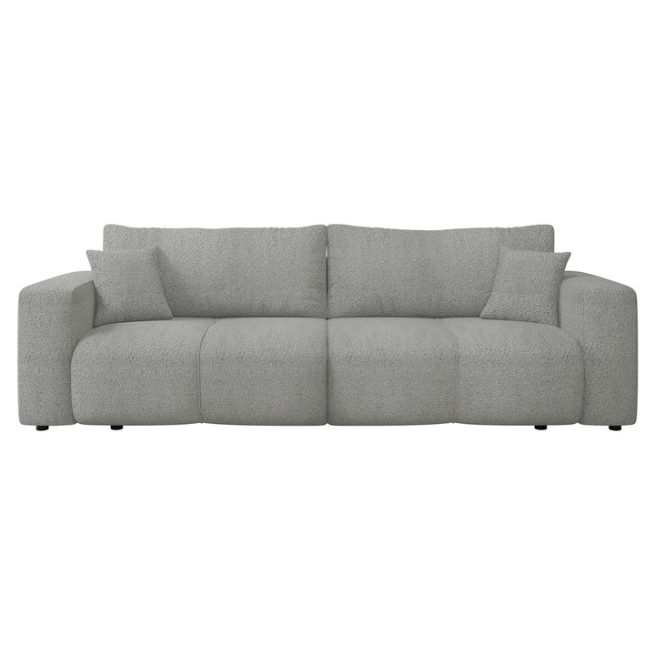 Canapea Larow Boucle, MIRJAN 24, gri deschis, 92x248x82 cm