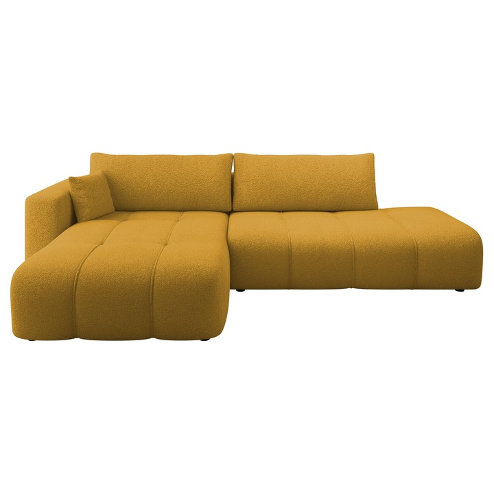 Coltar cu functie de dormit Larow O stanga, MIRJAN 24, galben, 145x262x82 cm