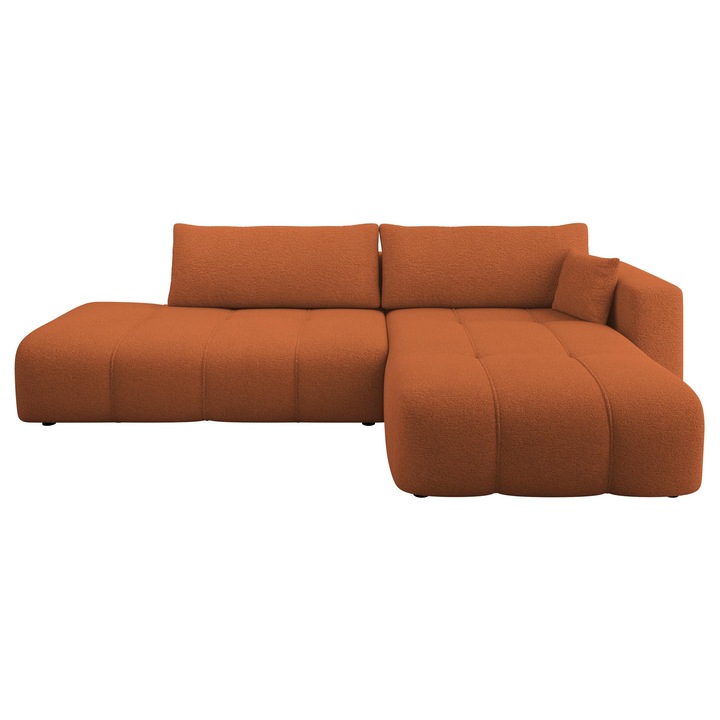 Coltar cu functie de dormit Larow O dreapta, MIRJAN 24, portocaliu, 145x262x82 cm