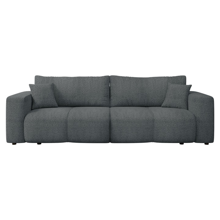 Canapea Larow Boucle, MIRJAN 24, gri inchis, 92x248x82 cm