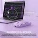 Мишка NETSTAT®️, Безжична, Безшумно Кликване, 3 Връзки Multi-Device, Bluetooth 5.1, 2.4GHz USB, Type-C & USB-A, Слим и Преносима, Батерия 450mAh, 1600 DPI, Ергономична, Офис и Геймърска, Лаптоп, Таблет, Windows, macOS, Android, Тиха, Лилава