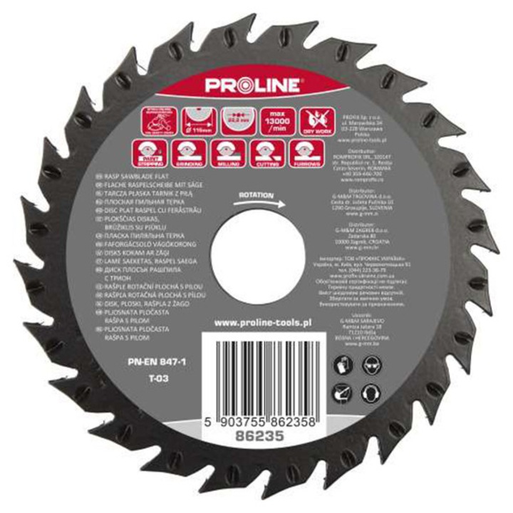 Proline 230mm lapos kör alakú ráspolykorong, fém