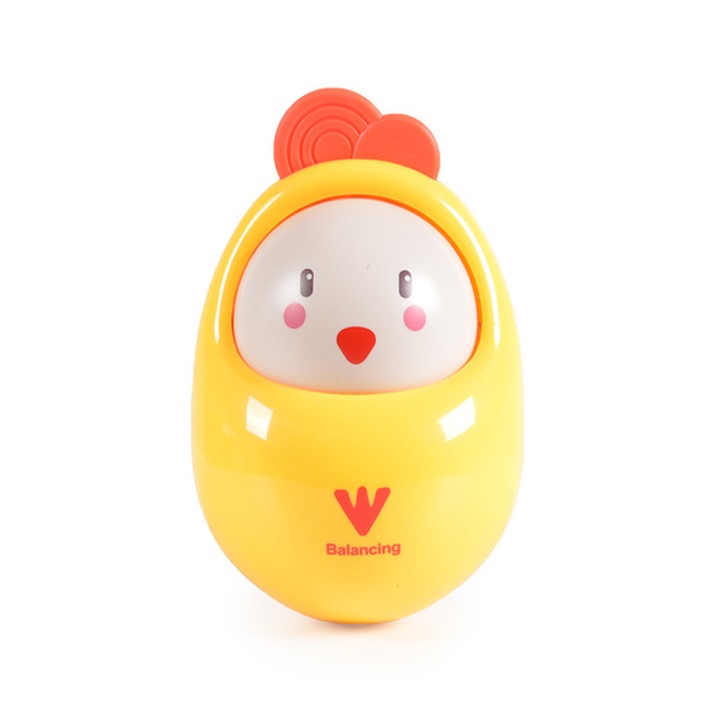Интерактивна играчка за бебета, Неваляшка, Roly Poly, пиленце, 0-3 месеца