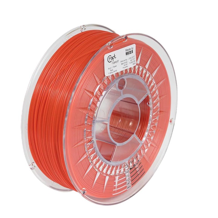 Filament 3D Craftbot PLA 1Kg, Rosu
