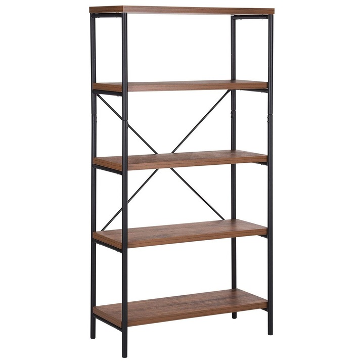 Biblioteca cu 4 rafturi Brisbane Maro inchis