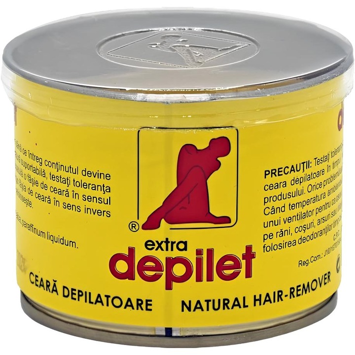 Extra, újrafelhasználható meleg szőrtelenítő gyanta, professzionális otthoni szőrtelenítéshez, 150 ml-es fém doboz, Depilet Globus