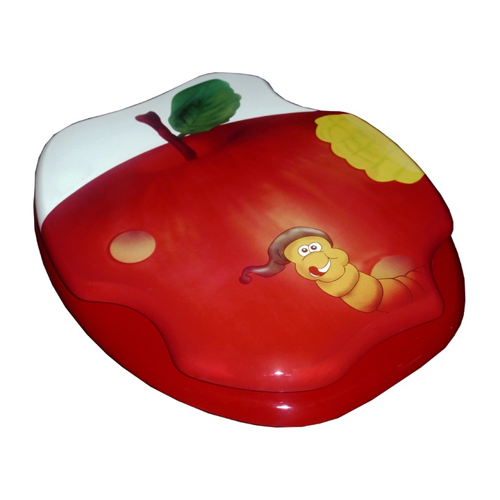 Capac WC Decor Apple, 2 fete, balamale reglabile, MDF (C01)