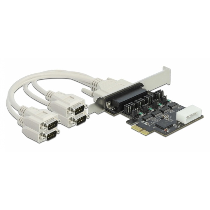 PCI Express la 4 x Serial RS-232 cu alimentare 5V/12V, Delock 89895