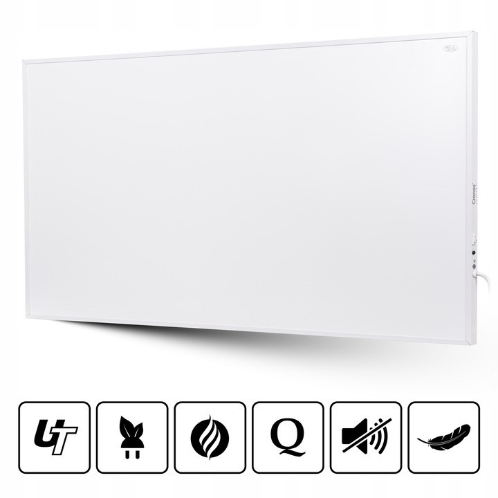 Panou de incalzire pe infrarosu Cronos P1000, 1000W, alb, 120x60cm, montare pe tavan, set complet