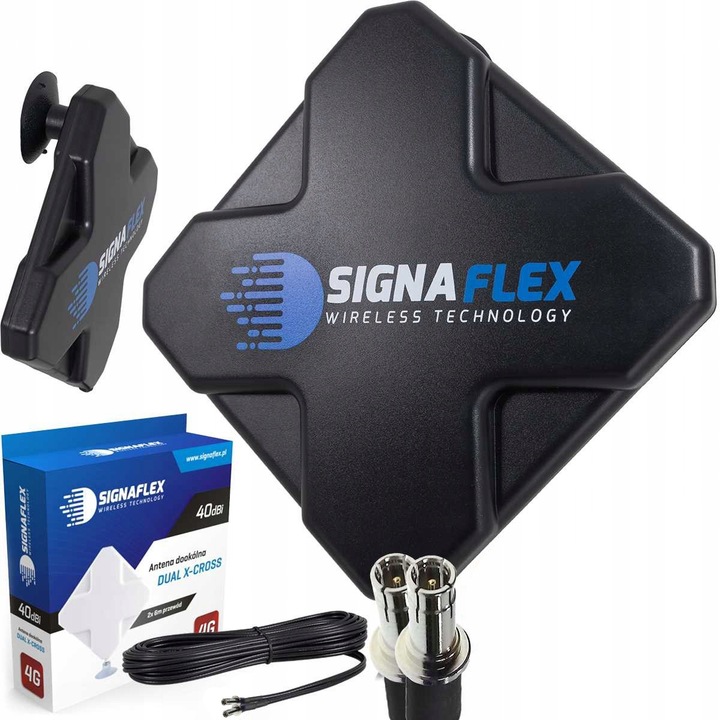 Antena Duala Omni 40 dBi, Signaflex, 2G/3G/4G LTE, neagra