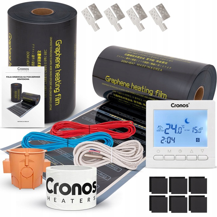 Фолио за подово отопление Cronos 140W 1x2m с термостат