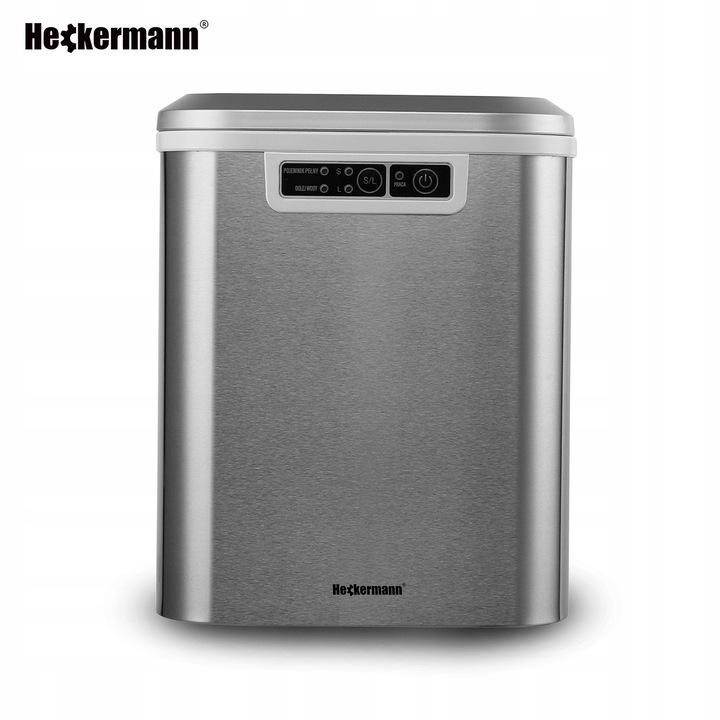 Heckermann jégkészítő gép, 150W, 15kg/nap, ezüst, 224x306x327mm