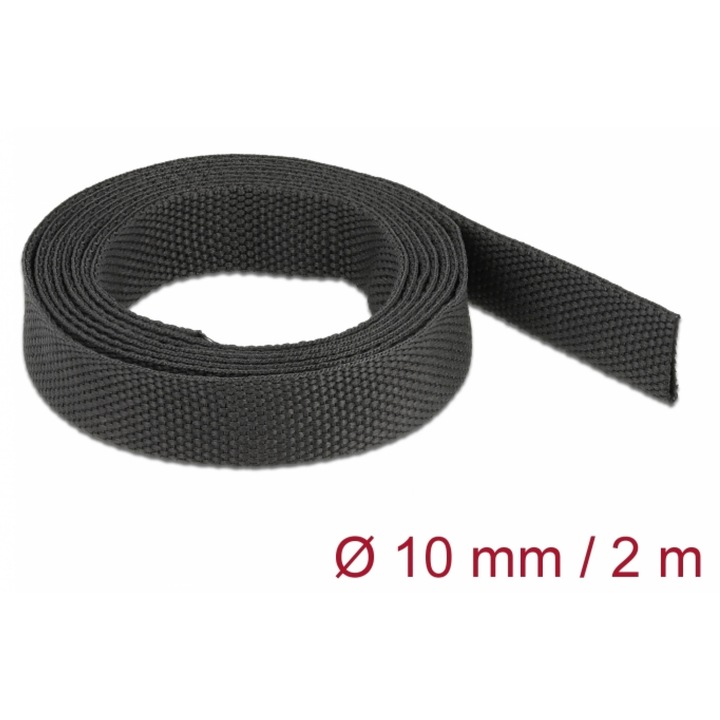 Термосвиваем шлаух 2 м x 10 мм съотношение 2:1 Черен, Delock 20792