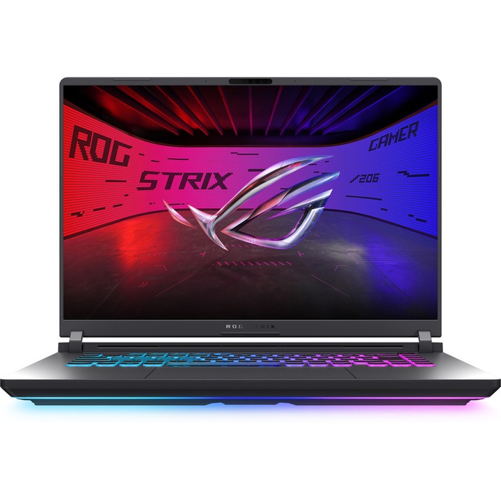 ASUS ROG Strix G16 G615JHR Gaming laptop, Intel® Core™ i7-14650HX processzor, 30M gyorsítótár, akár 5.20 GHz, 16" FHD+ 165Hz, 16GB, 512GB SSD, NVIDIA GeForce RTX 5050 @8GB, Fekete/Szürke