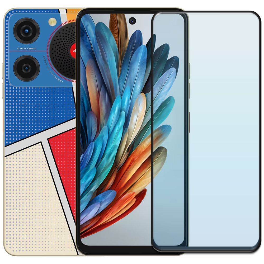 Folie din sticla securizata pentru ZTE Nubia Music, HAMSTERBOX Glass Shield, Protectie completa ecran, Full face, Aplicare rapida, Case Friendly, Transparenta