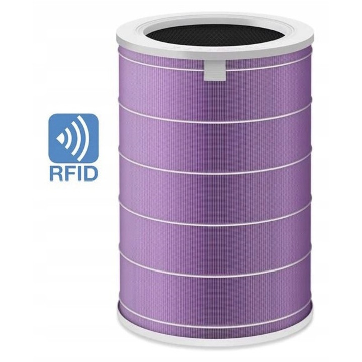 HEPA antibakteriális szűrő Optimum Xiaomi Mi Air Purifier légtisztítókhoz, 200x293mm, lila, RFID CHIP-pel