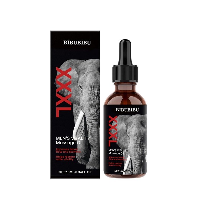 Férfi masszázsolaj, bibubibu, 10 ml, finom textúra, serkenti a vérkeringést