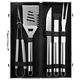 Set 5 ustensile gratar Macvi® din otel inoxidabil premium, geanta transport aluminiu captusita, accesorii pentru un gratar reusit