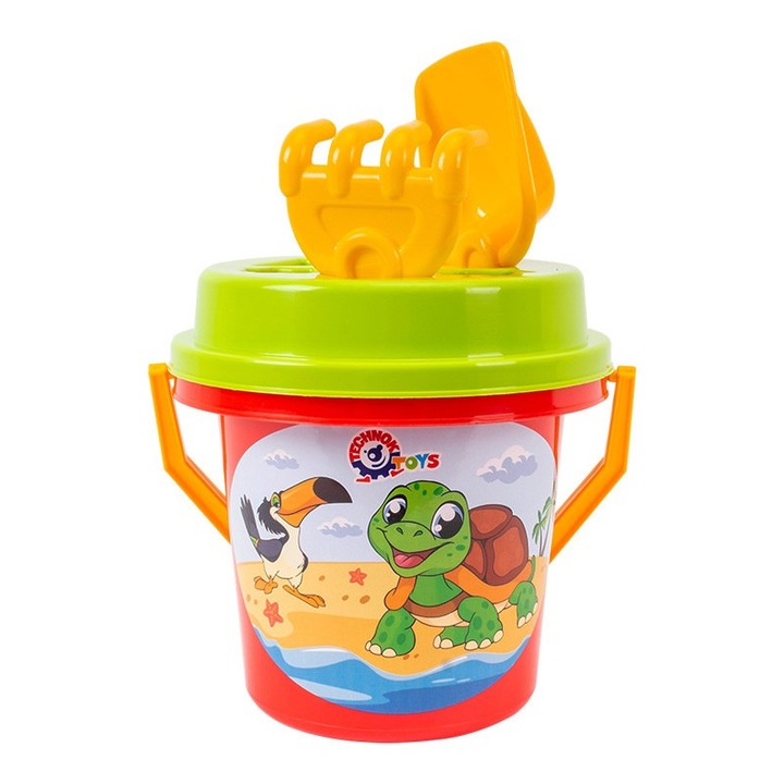Комплект за пясък, TechnoK, с кофа, сортировач на форми и аксесоари