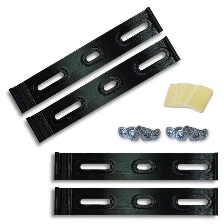 Autó rendszámtábla tartó készlet Ultra Slim - 4 darab (elöl + hátul), keret nélküli, fekete, Cartea Service®