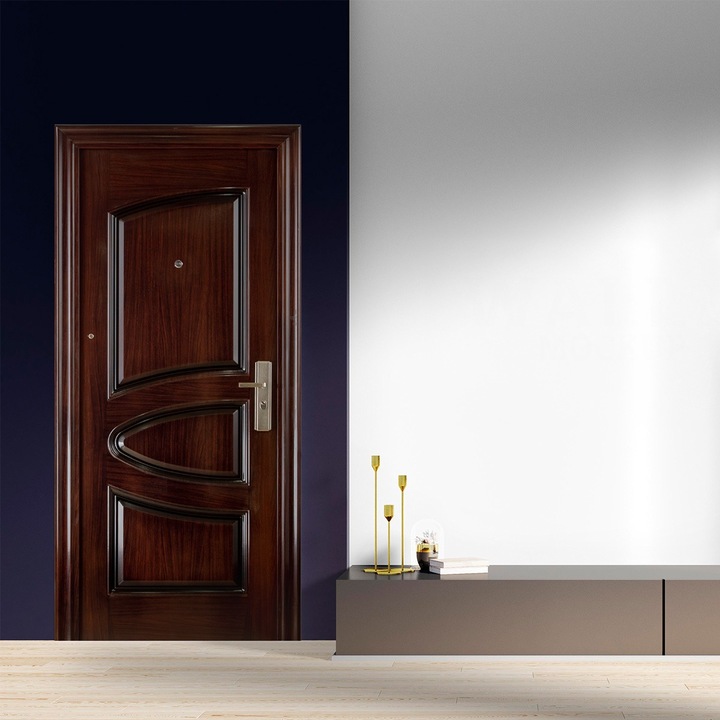 Usa metalica intrare apartament REG-S 102, maro, 86 x 205 cm, stanga