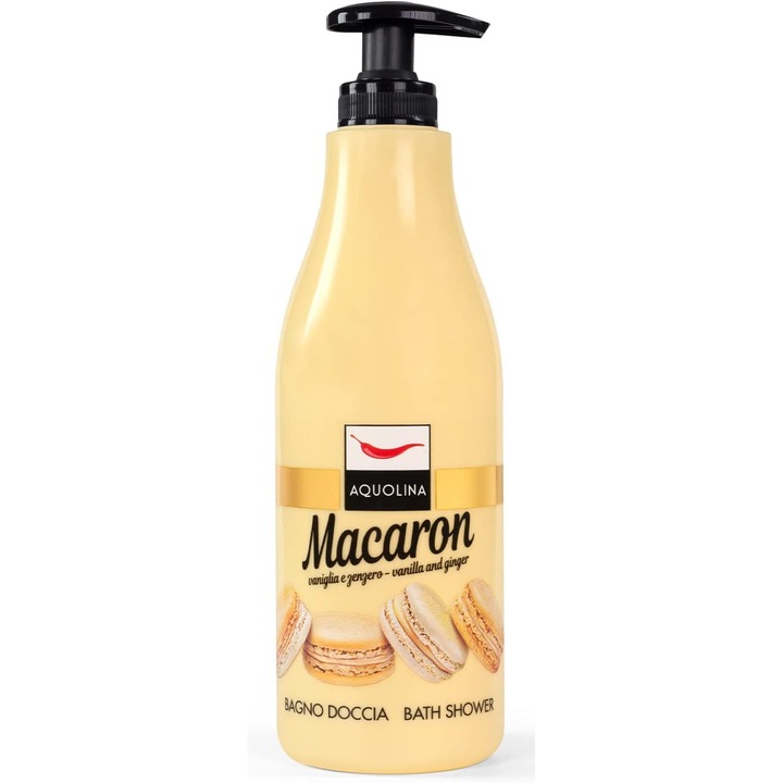Aquolina Macaron Vanília & Gyömbér tusfürdő, 500 g, uniszex, krémes textúra