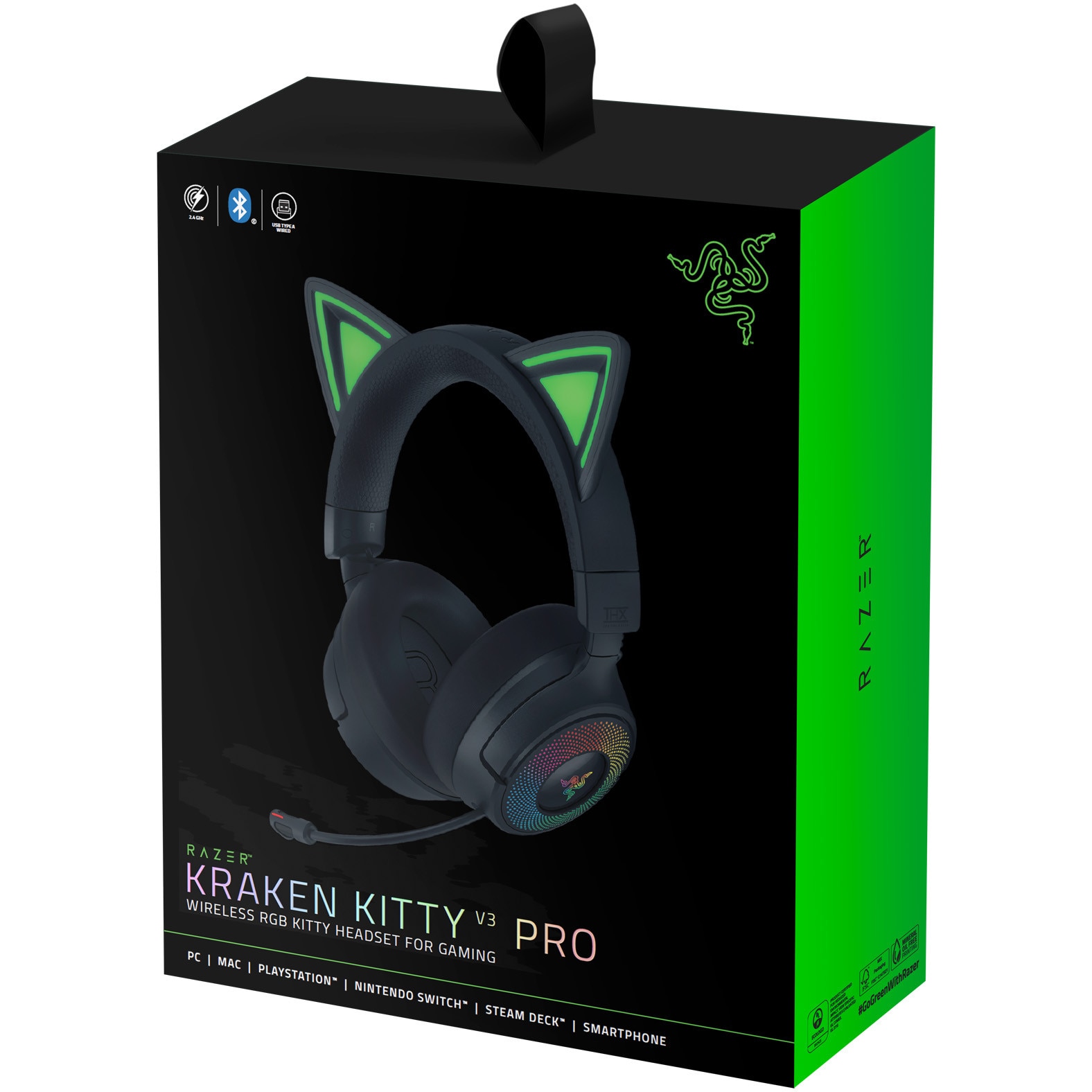 Casti wireless Razer Kraken Kitty V3 Pro, THX Spatial Audio