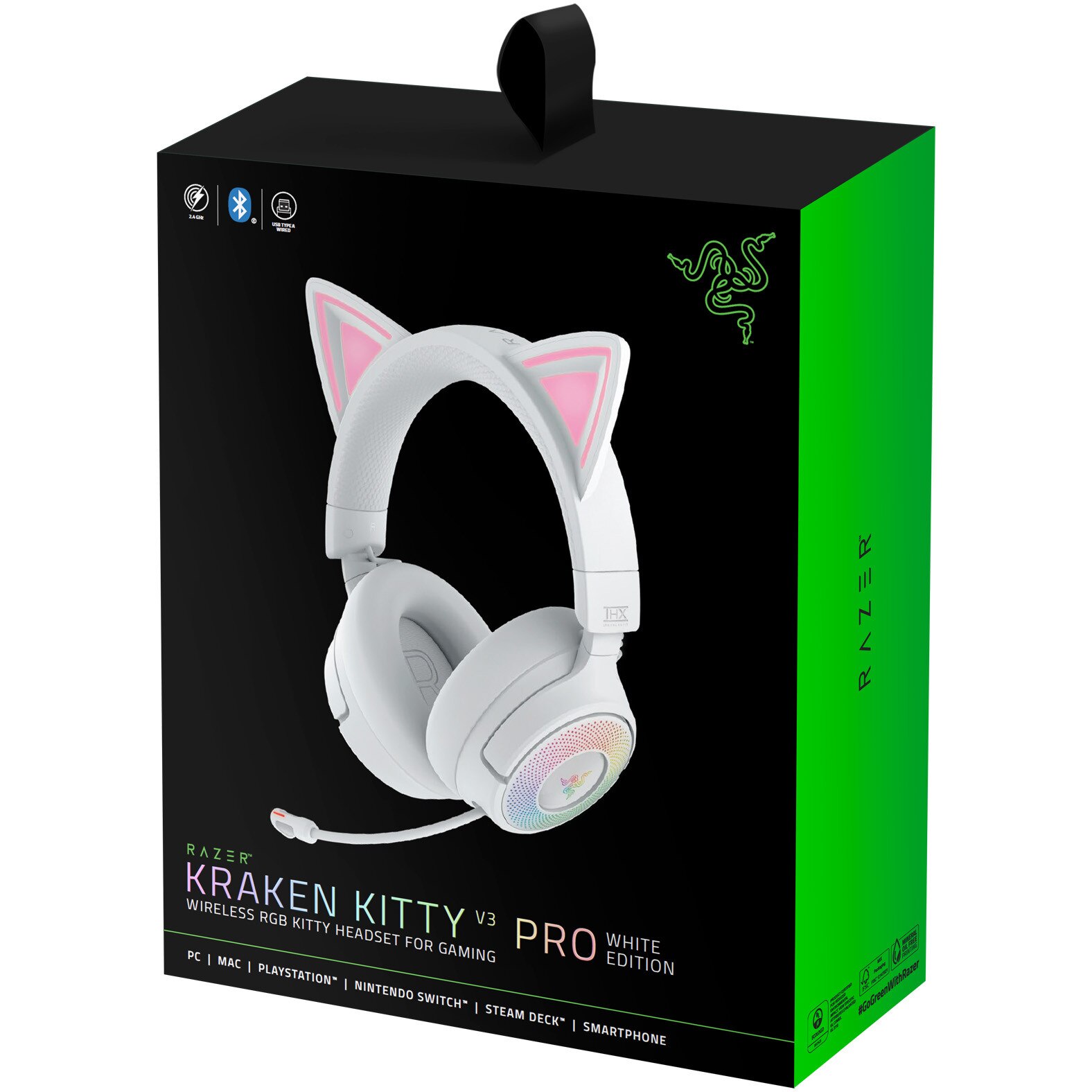 Casti wireless Razer Kraken Kitty V3 Pro, THX Spatial Audio