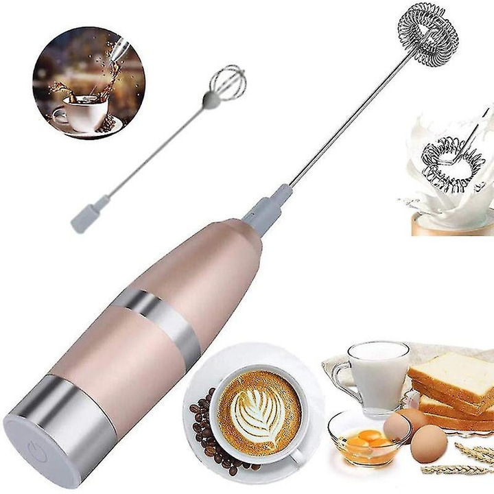 Enforose hordozható tejhabosító, csendes működés, elemes, fém test, professzionális habosításhoz