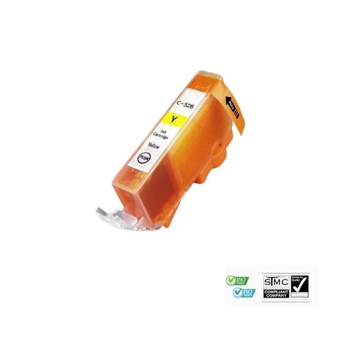 Kompatibilis tintapatron CLI-526XL CLI526XL, sárga, 16 ml, CANON PIXMA IP 4850, PIXMA IP 4950, PIXMA IX 6550, PIXMA MG 5150, PIXMA MG 5250, PIXMA MG 5350, PIXMA MG 6150, PIXMA MG 6250, PIXMA MG 8150, PIXMA MG 8250, MX 715, MX 885 nyomtatókhoz