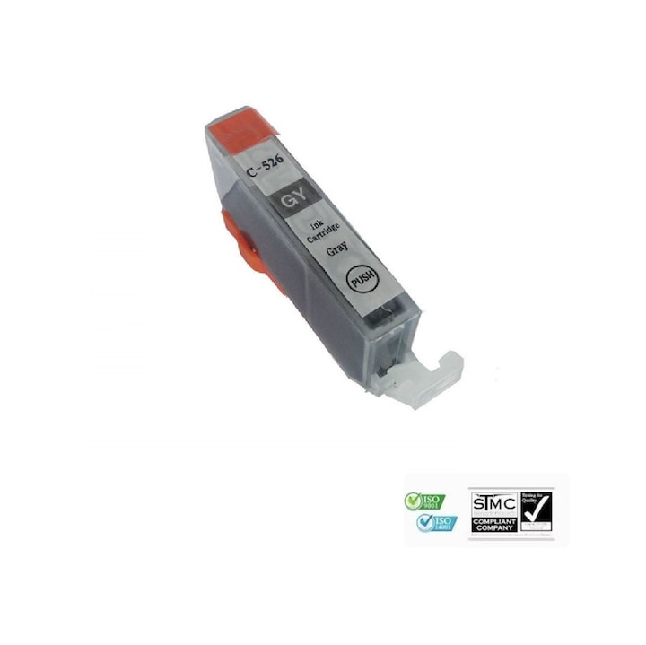 Kompatibilis tintapatron CLI-526XL CLI526XL, szürke, 16 ml, CANON PIXMA IP 4850, PIXMA IP 4950, PIXMA IX 6550, PIXMA MG 5150, PIXMA MG 5250, PIXMA MG 5350, PIXMA MG 6150, PIXMA MG 6250, PIXMA MG 8150, PIXMA MG 8250, PIXMA MX 715, PIXMA MX 885 nyomtatókhoz