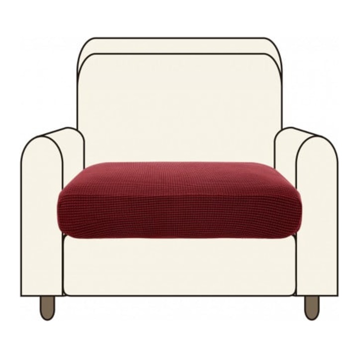 Husa pentru perna fotoliu Deconovo, 60 x 55 x 20 cm, spandex, poliester, rosu inchis