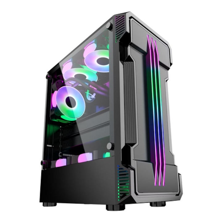 Asztali Gamer PC, ProGaming Zerg Black, Ryzen 5 5600X akár 4.6 GHz, 32GB DDR4, SSD 1TB, Radeon RX580 8GB GDDR5, Windows 11, Wi‑Fi 6