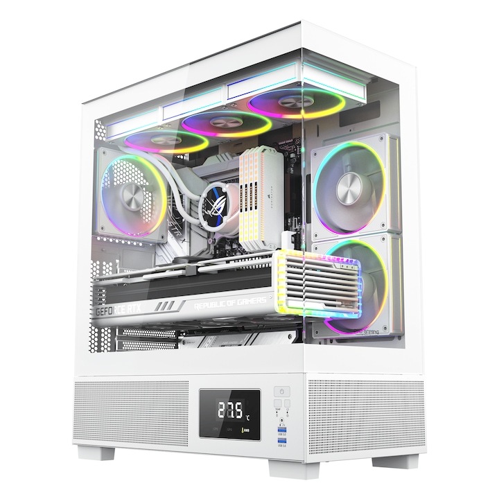 Sistem Desktop PC Gaming Kian White Core i5-9400 up to 4.10GHz, 32GB DDR4, SSD 512GB, Video RX580 8GB Windows 11, Wi-Fi 6