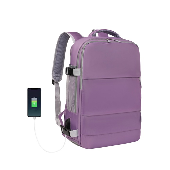 Többfunkciós, vízálló hátizsák, lila, 44x28x16cm