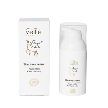 Crema pentru zona ochilor Vellie Goat Milk cu extract din lapte de capra si acid hialuronic, 30ml Crema pentru zona ochilor Vellie Goat Milk cu extract din lapte de capra si acid hialuronic, 30ml