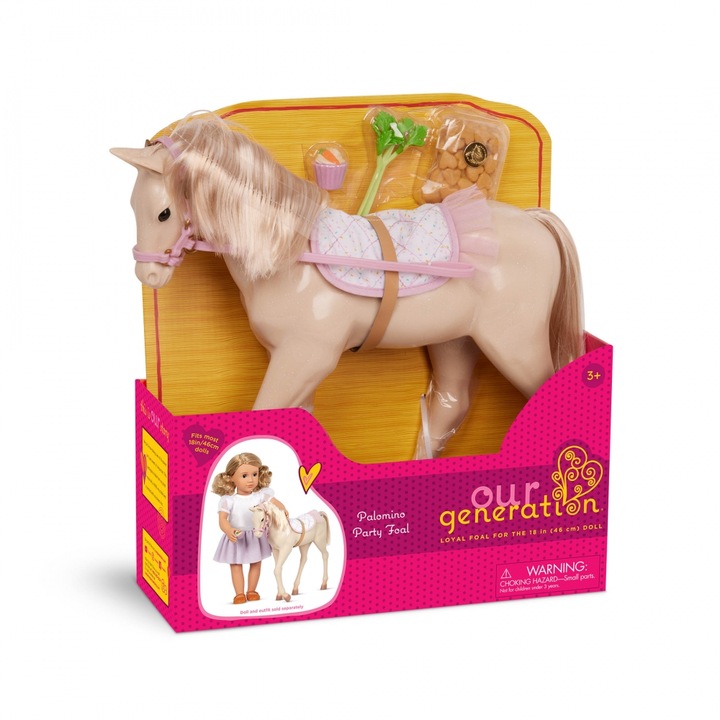 Our Generation baba, Palomino Party Manzul, 30cm, kiegészítőkkel