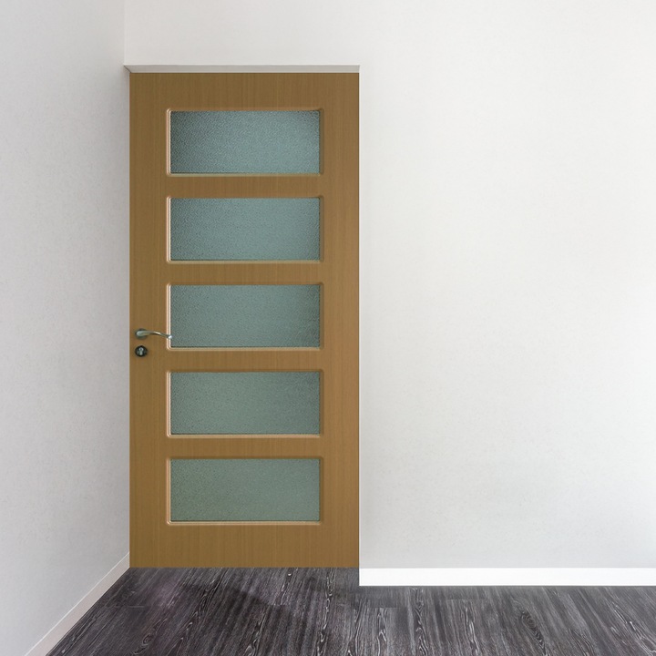 Usa de interior din lemn Modern, cu geam, HW 318 B Stejar deschis 2000/700