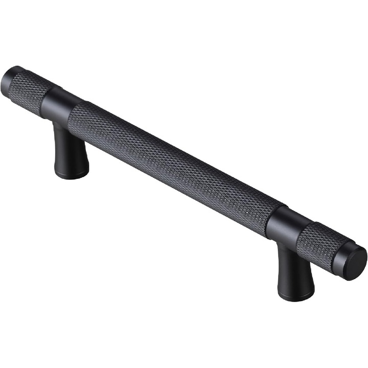 Maner negru rotund din zinc, lungime 192 mm intre gauri, 10 bucati