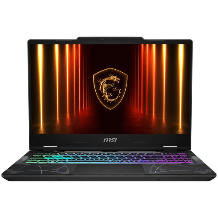 MSI Cyborg 15 B2RWEKG Gaming laptop Intel® Core™ 5 210H processzorral, akár 4.8GHz, 15.6'', IPS, Full HD, 144Hz, 16GB DDR5 RAM, 512GB SSD, NVIDIA GeForce RTX 5050 8GB GDDR7, No OS, Áttetsző Fekete