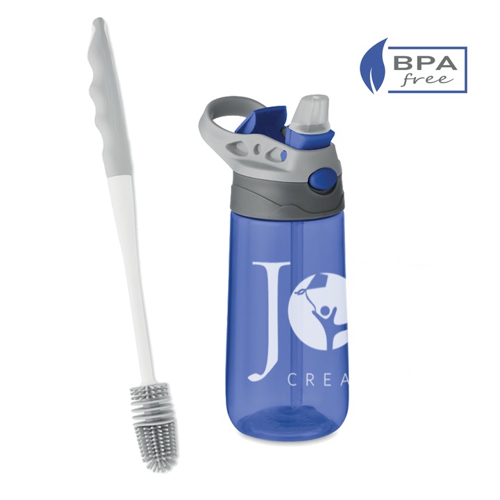 Бутилка за вода за деца Joy Creative® 6 месеца+, без BPA, 450 мл, син