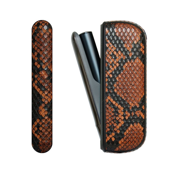 Husa Pentru IQOS Iluma Sarpe Maro – Protectie Anti-Soc si Rezistenta la Zgarieturi, TPU + PU + PC
