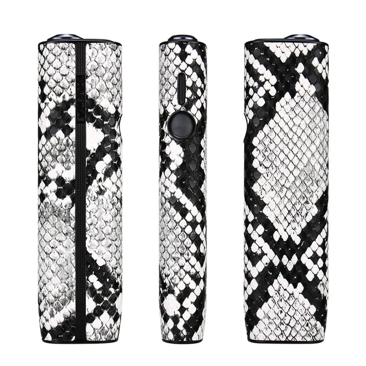 Husa Pentru IQOS Iluma One Sarpe Alb – Protectie Anti-Soc si Rezistenta la Zgarieturi, TPU + PU + PC