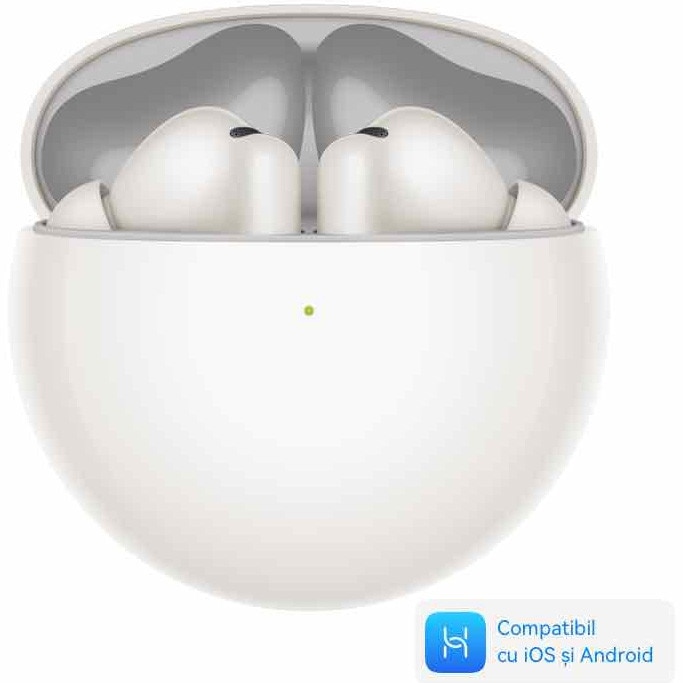 Casti In-Ear Huawei FreeBuds 7i, True Wireless, Bluetooth, Intelligent Dynamic ANC, Autonomie 35 ore, IP54, White