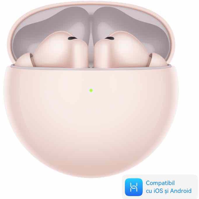 Casti In-Ear Huawei FreeBuds 7i, True Wireless, Bluetooth, Intelligent Dynamic ANC, Autonomie 35 ore, IP54, Pink
