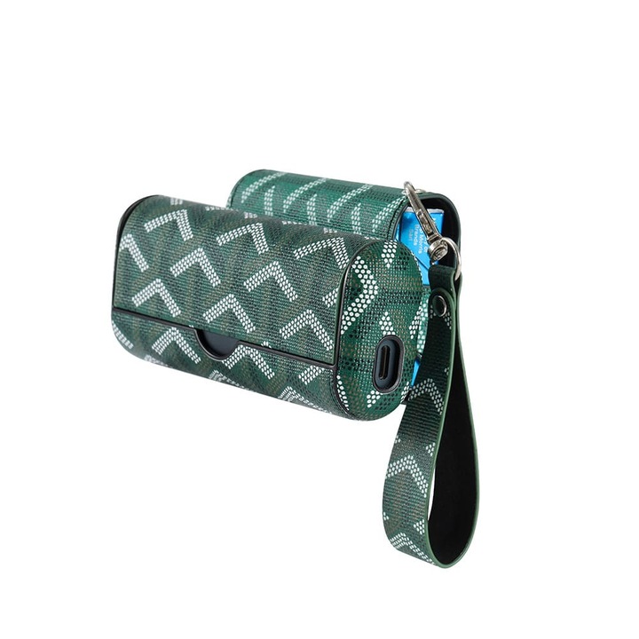 Husa Pentru IQOS Iluma Prime cu Buzunar – Regal Verde – Piele Ecologica, Anti-Soc si Rezistenta la Zgarieturi