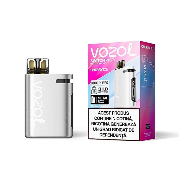 Kit Tigara electronica Vozol Switch Pico 800 - Cherry ICE, 2ml, 20mg/ml nicotina, autonomie pana la 800 pufuri
